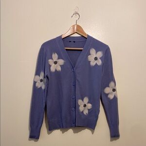 Floral Blue Women's Sweater Size S / M ( check measurements)